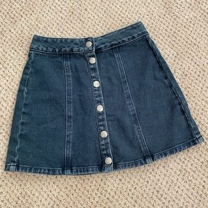 Snap Front Denim Skirt, Size 24